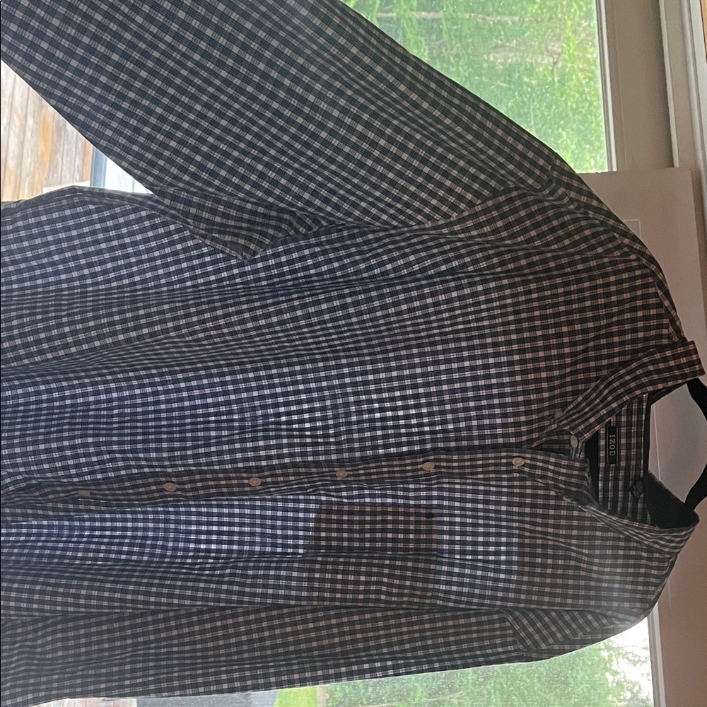 Izod Navy and White Plaid Shirt